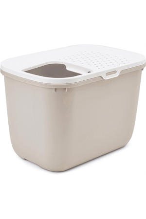 kattenbak Hop In Wit/Mokka 58,5X39X39,5 cm