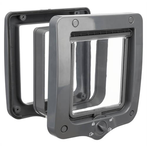 Trixie kattenluik 4-wegs Incl Tunnelstuk Grijs 20X20 cm afbeelding