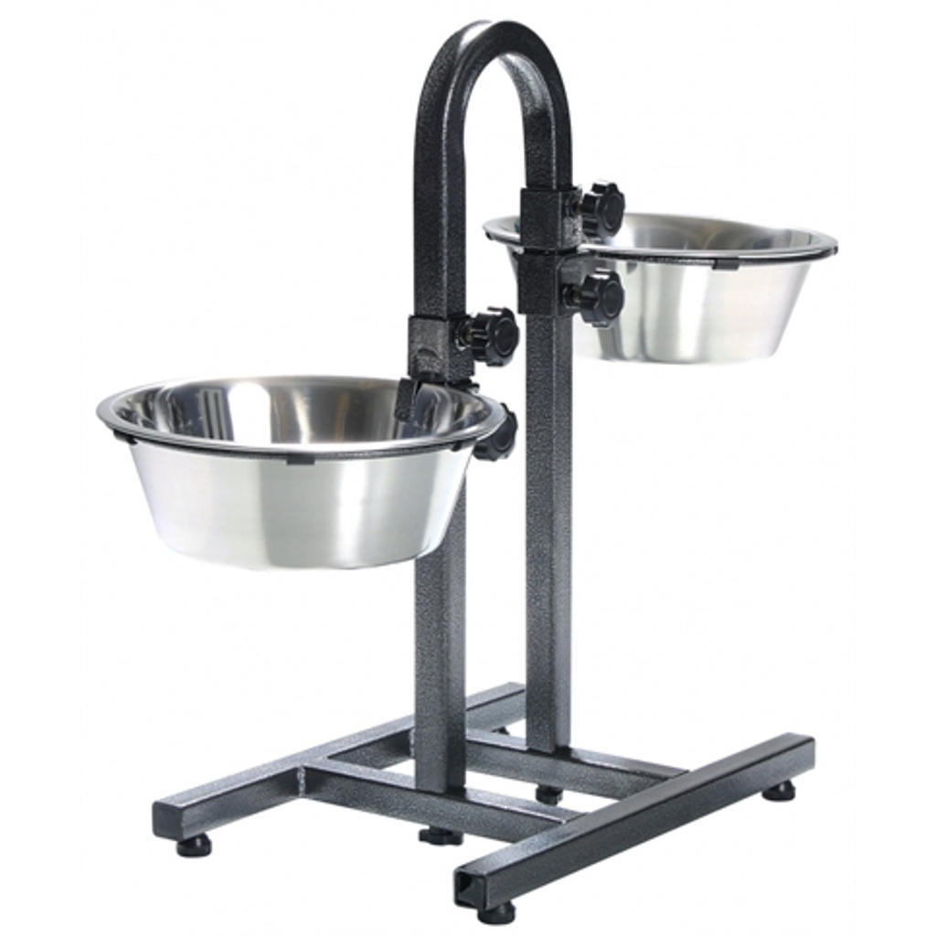 Trixie hondenvoer- en drinkbak H Standaard Individueel (verstelbaar) 2 x 2,8 ltr (ø24 cm - max 43 cm hoog)