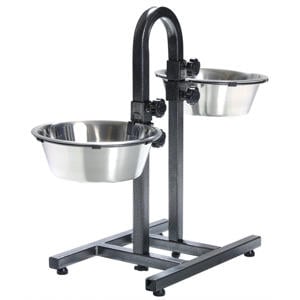 hondenvoer- en drinkbak H Standaard Individueel (verstelbaar) 2 x 2,8 ltr (ø24 cm - max 43 cm hoog)
