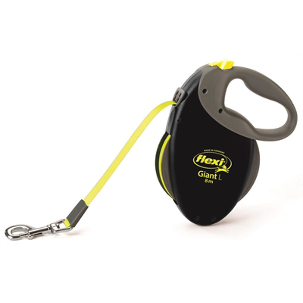 Flexi hondenriem Rollijn Giant Zwart/Neon geel L 8 mtr