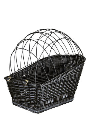 fietsmand met draadkoepel achterop Zwart 35X49X55 cm