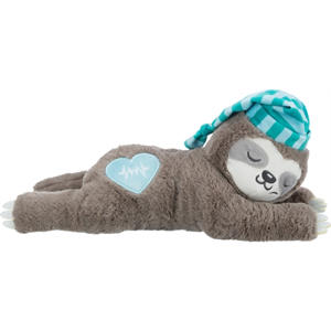 puppy / hondenknuffel met hartslag simulator Luiaard Grijs 34 cm