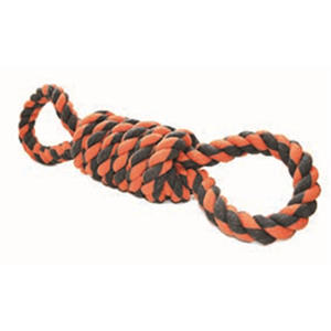 hondenspeelgoed Nuts For Knots Extreme Spoel 8-vormige Tugger Grijs/Oranje 55 cm