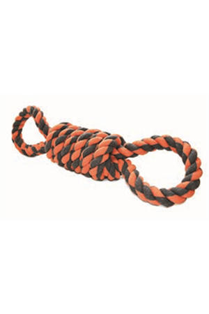 hondenspeelgoed Nuts For Knots Extreme Spoel 8-vormige Tugger Grijs/Oranje 55 cm
