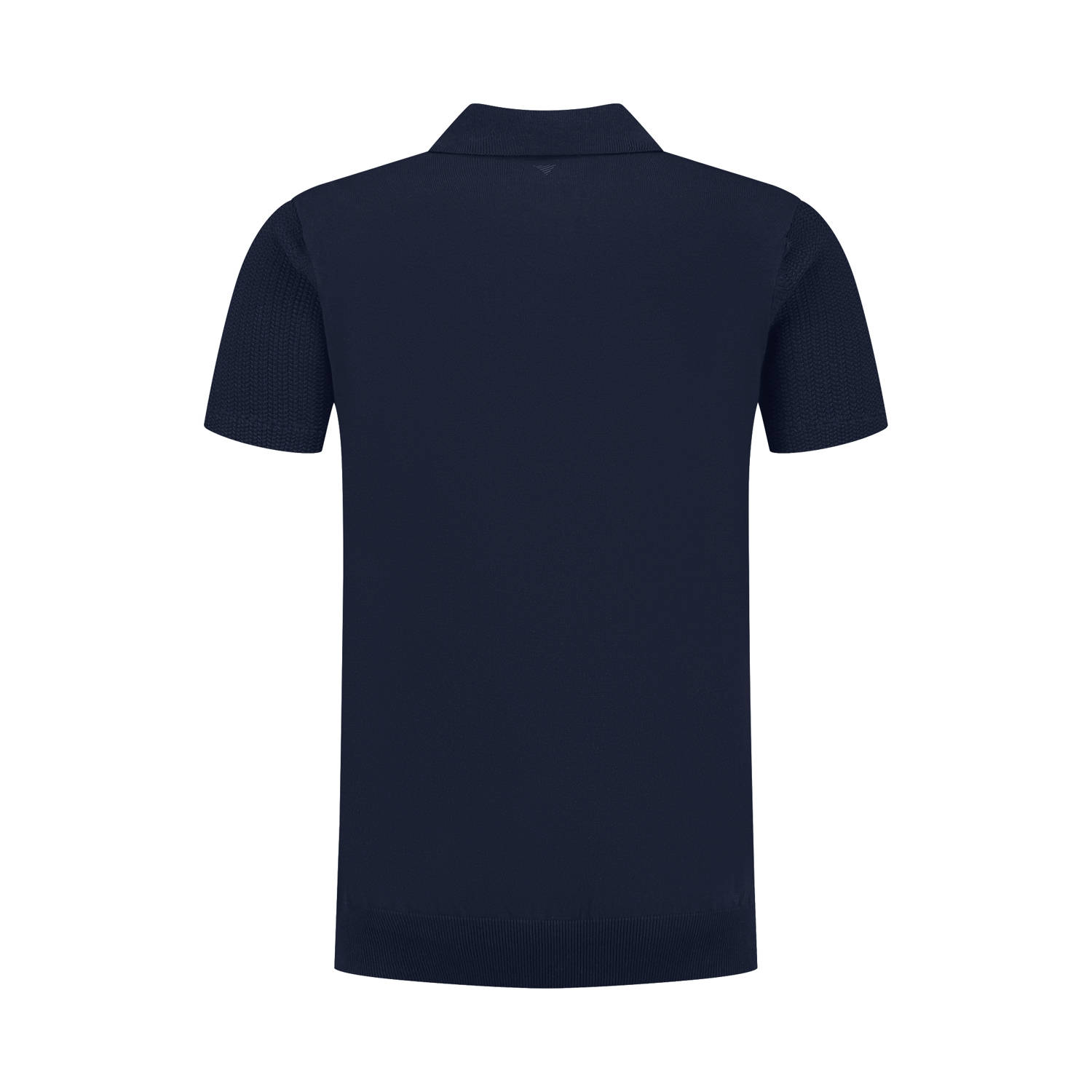 Pure Path regular polo met textuur donkerblauw