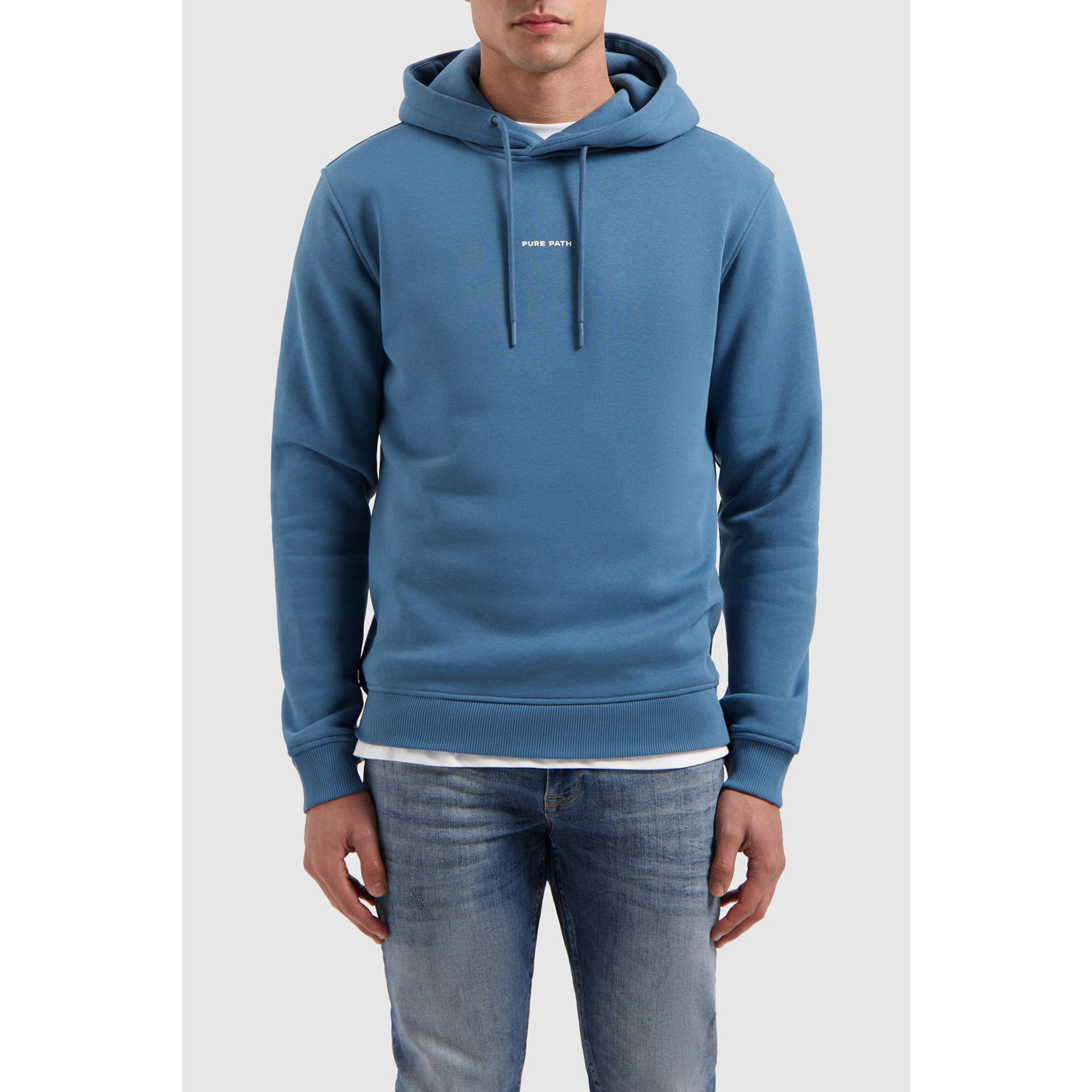 Pure Path Hoodie LS Sweaters Regular Fit Blue Heren