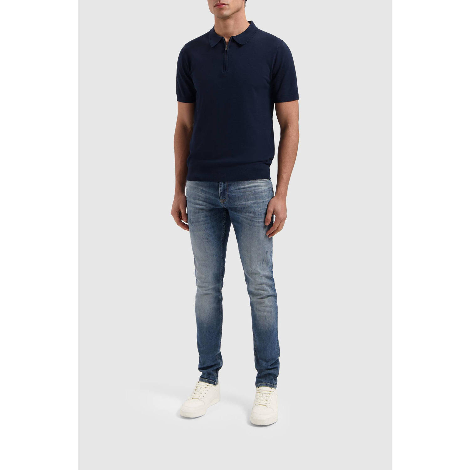 Pure Path regular polo donkerblauw
