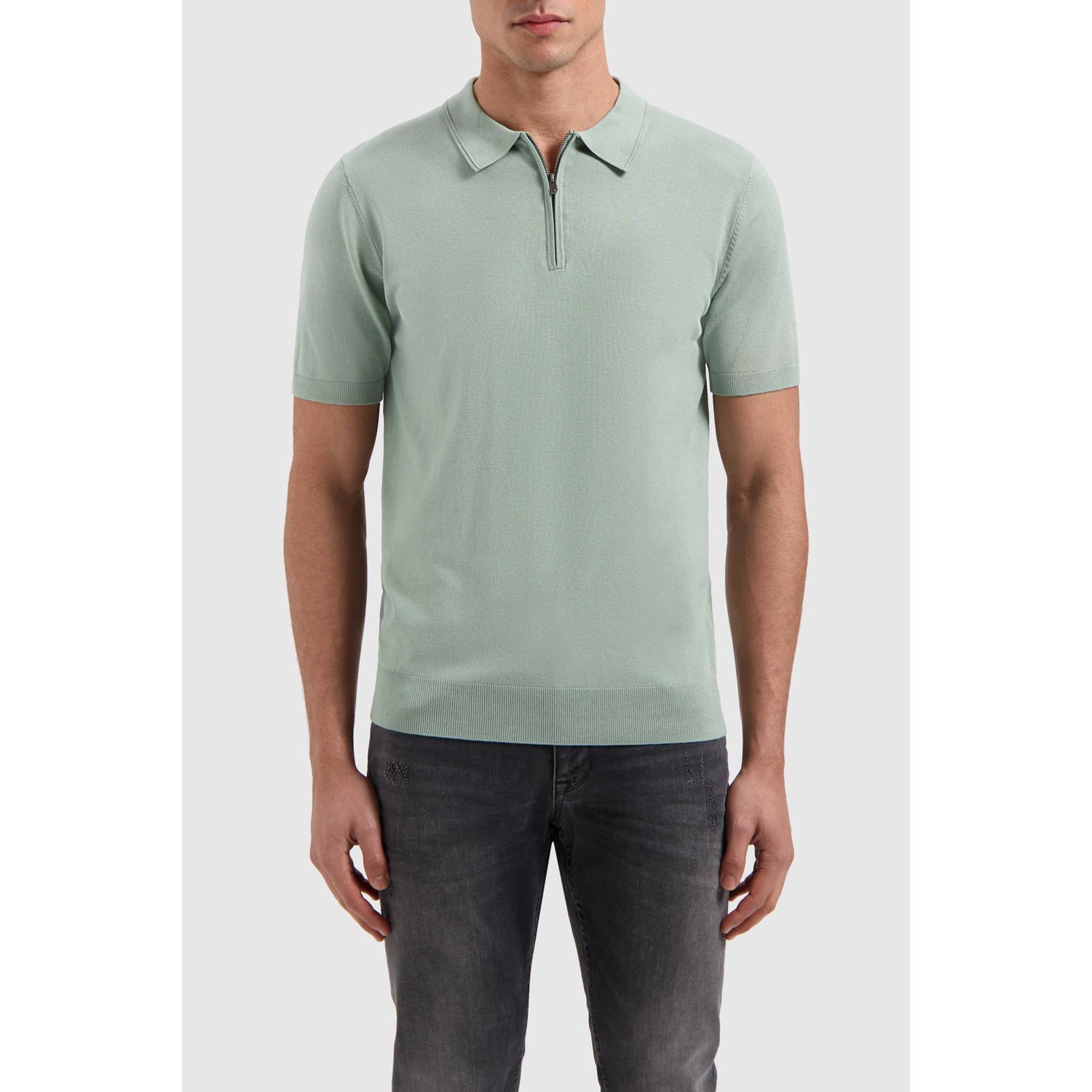 PURE PATH Heren Polo's & T-shirts Regular Fit Polo Ss Half Zip Knitwear Groen