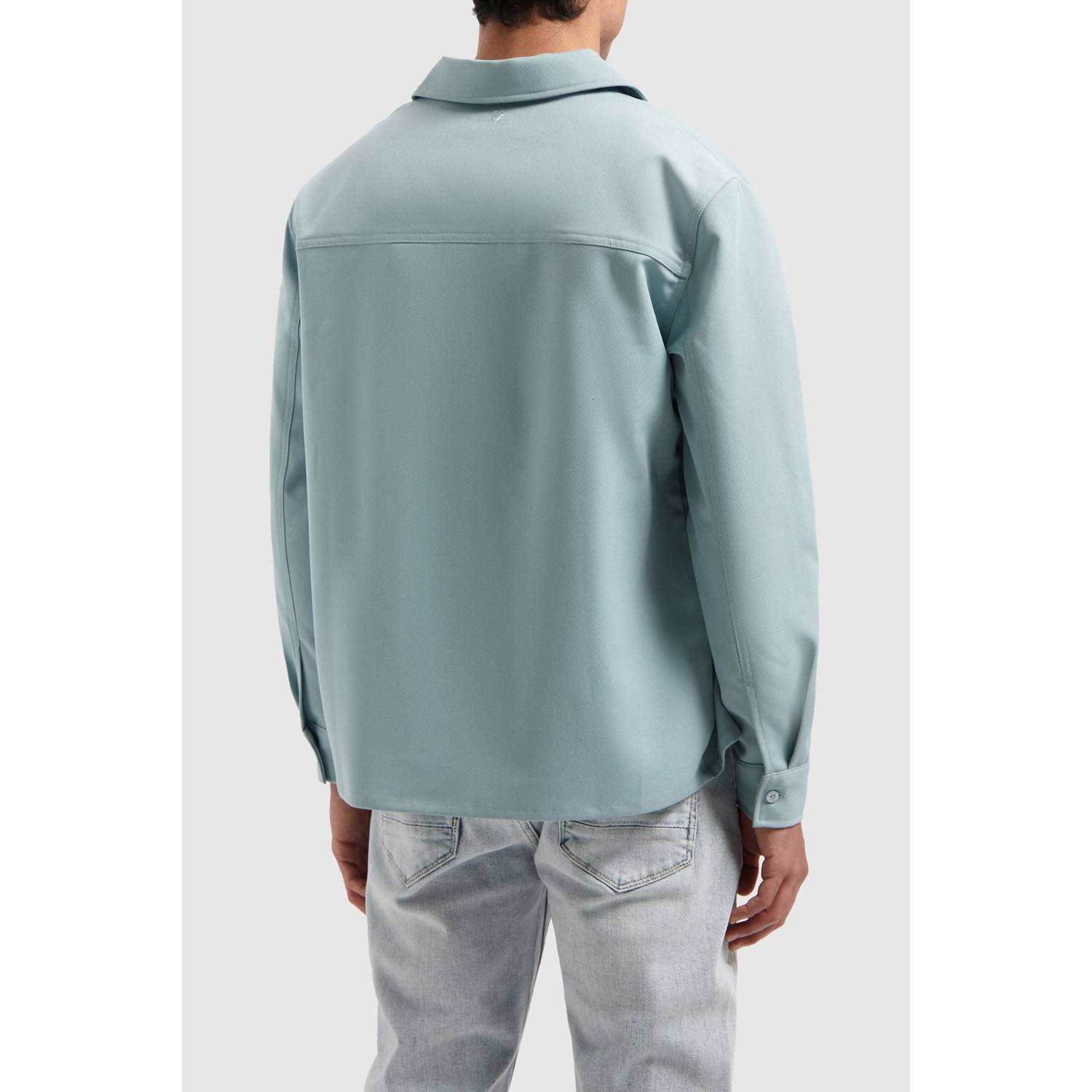 Pure Path oversized overshirt lichtblauw