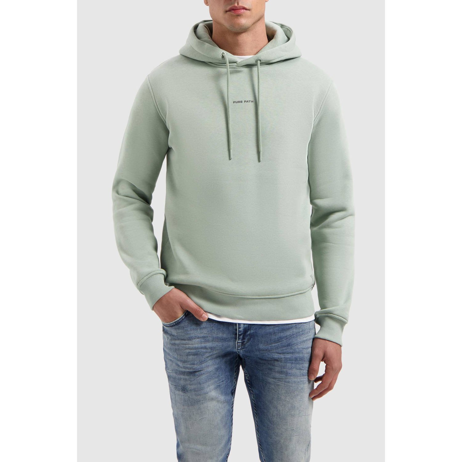 PURE PATH Heren Truien & Vesten Regular Fit Hoodie Ls Sweaters Groen