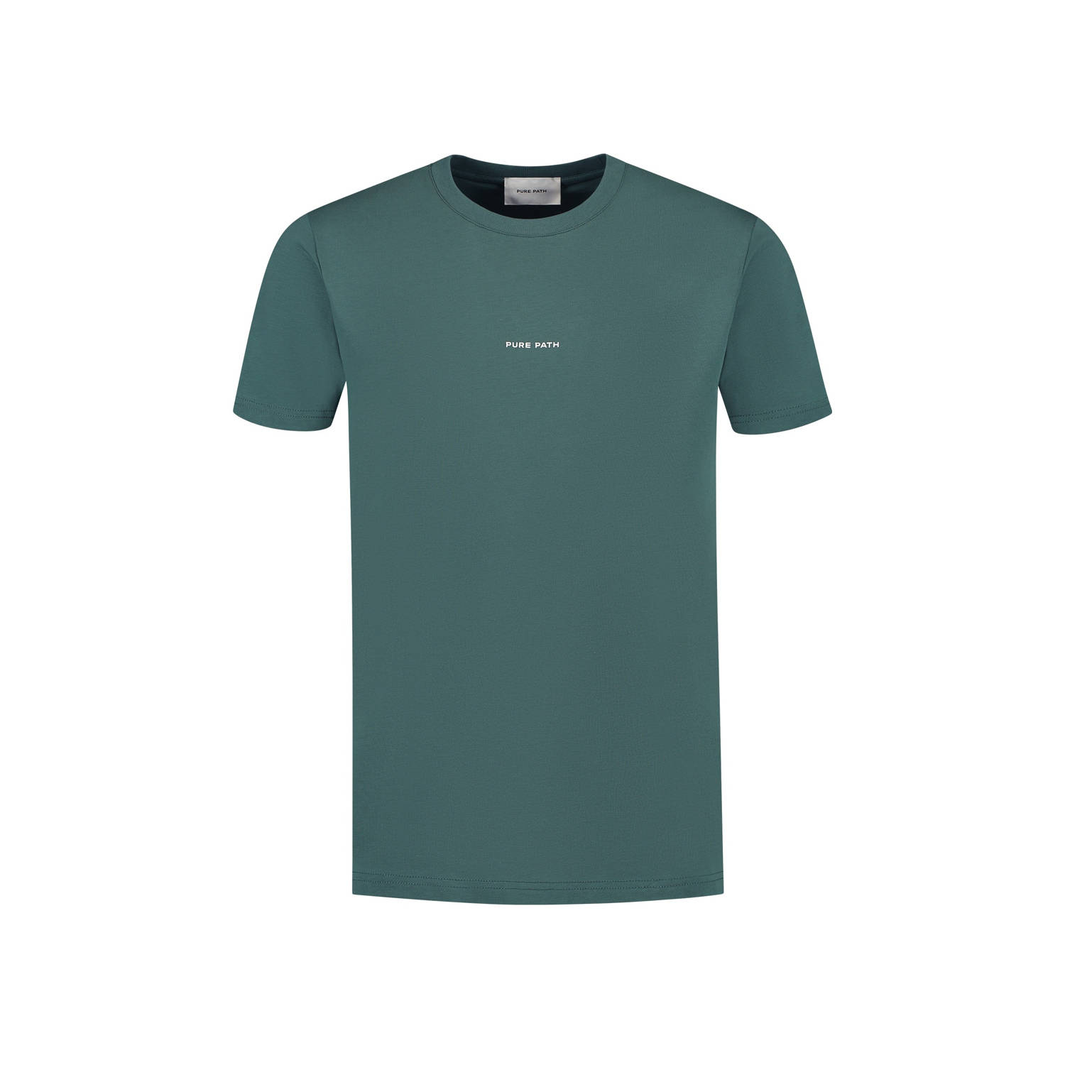PURE PATH Heren Polo's & T-shirts Regular Fit Crewneck Ss T-shirts Groen