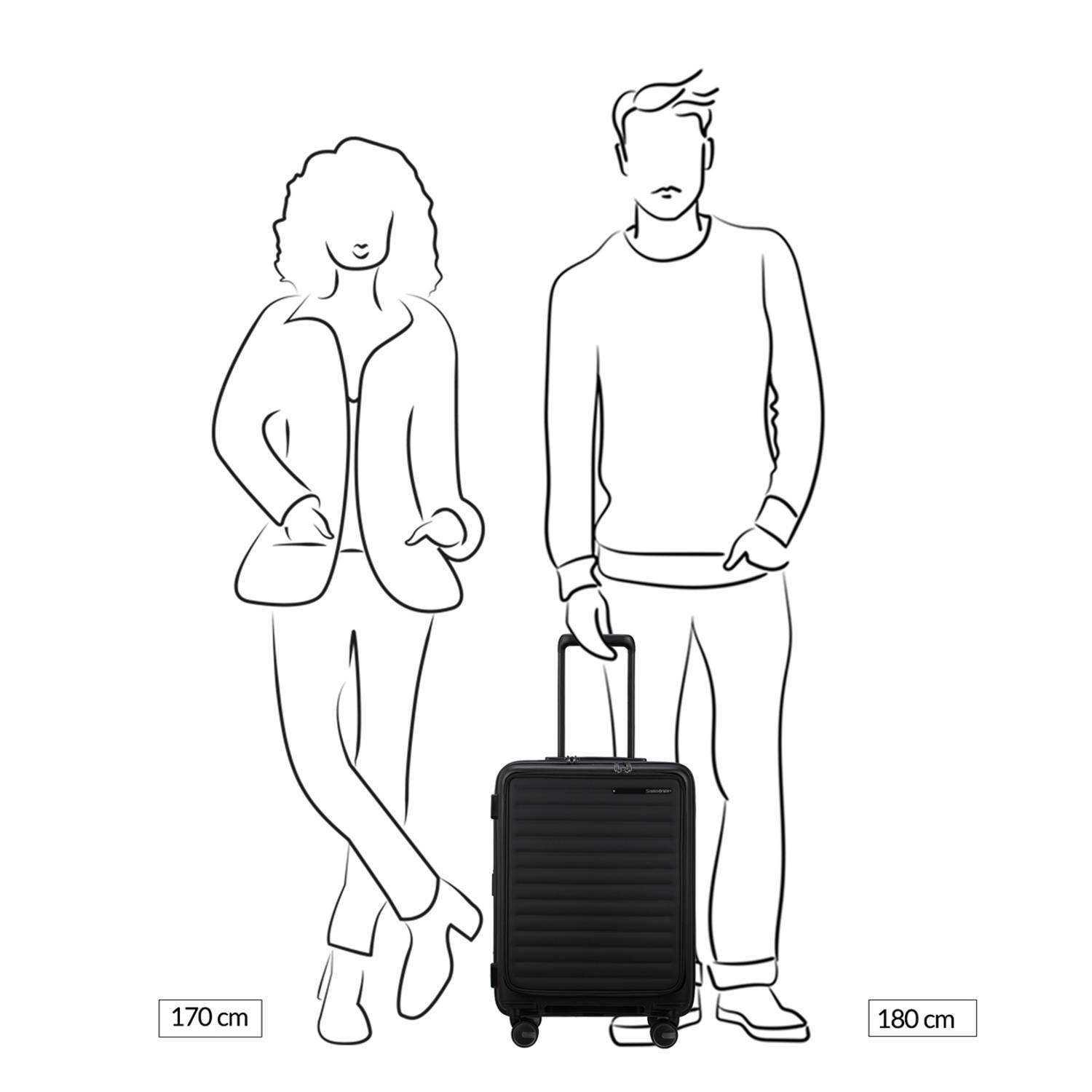 Samsonite trolley Restackd 55 cm. Expandable zwart