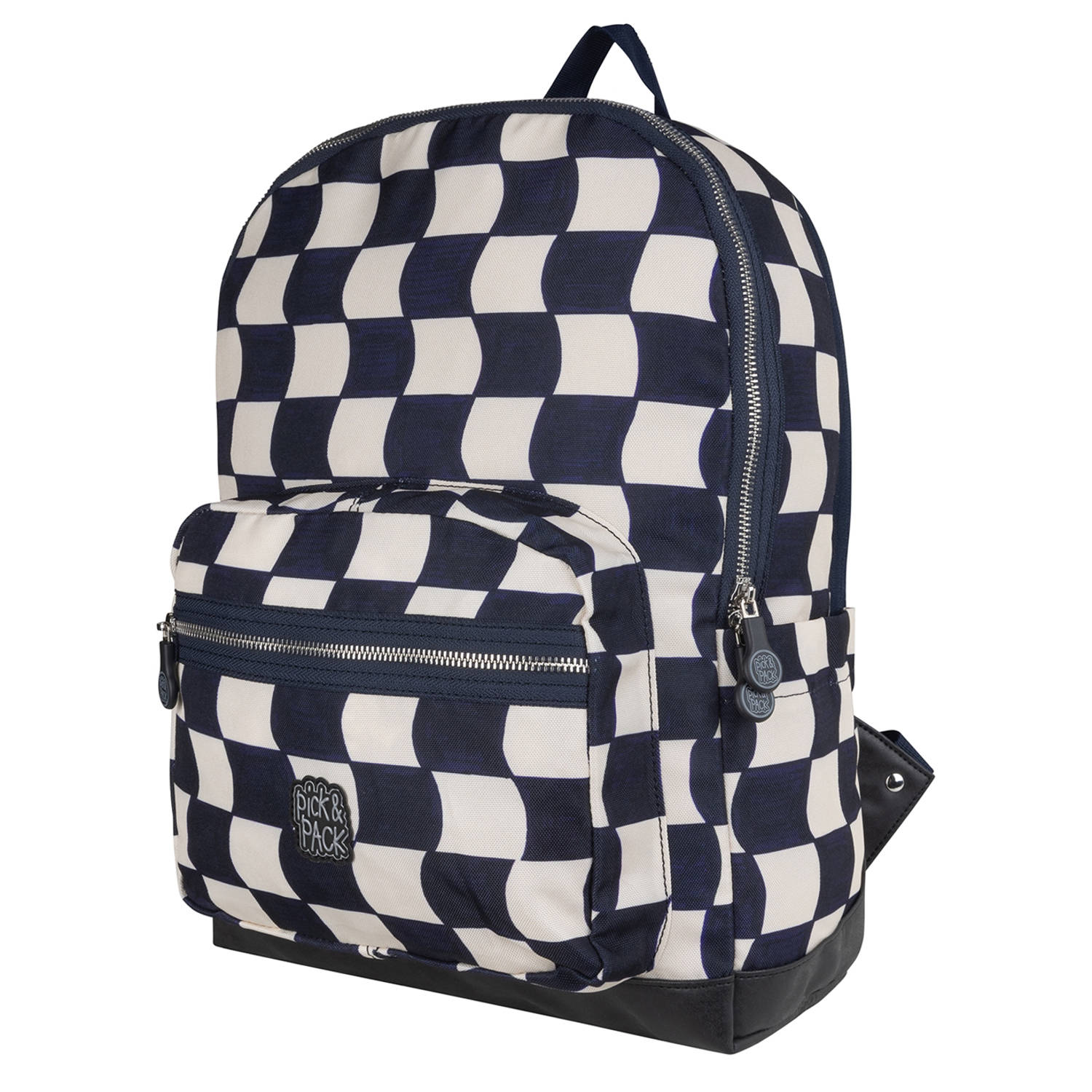 Pick & Pack rugzak Check it Out L donkerblauw wit