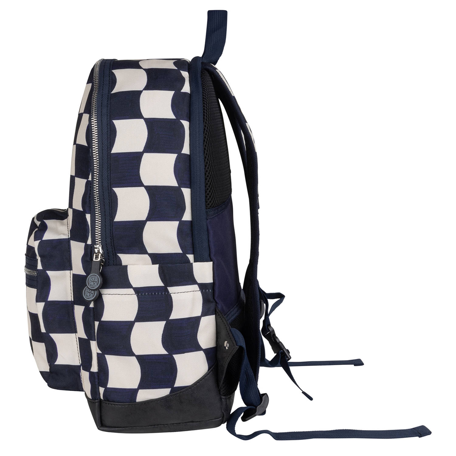 Pick & Pack rugzak Check it Out L donkerblauw wit