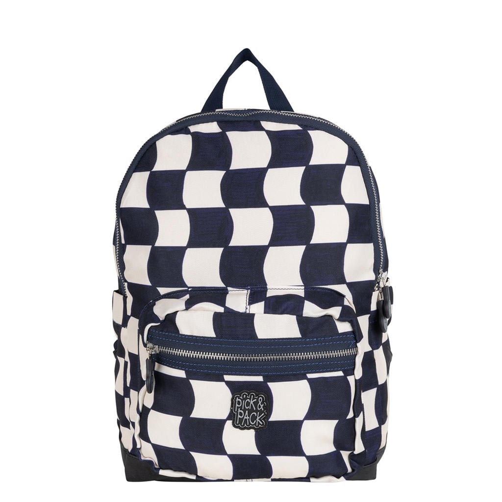 Pick & Pack rugzak Check it Out M donkerblauw/wit