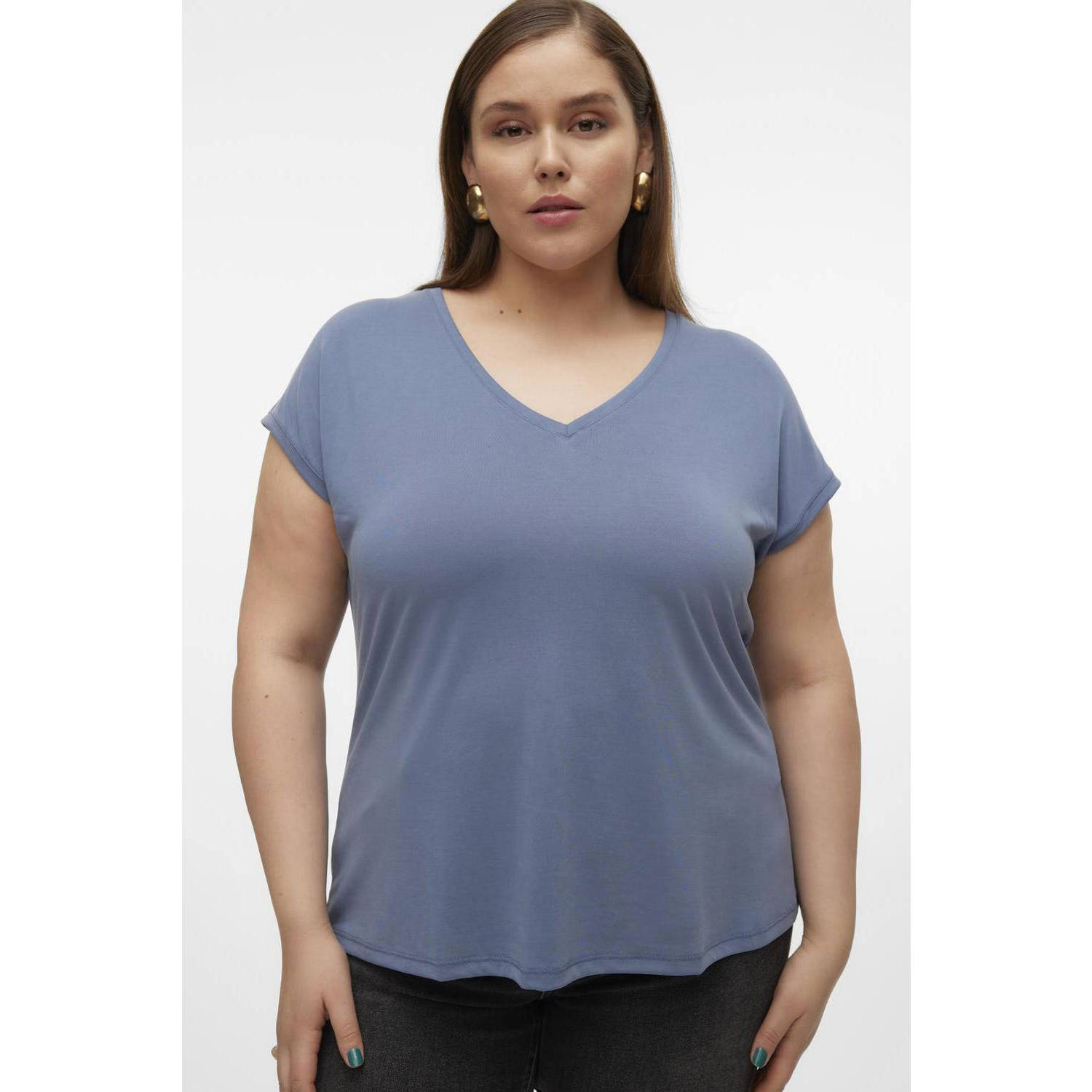 VERO MODA CURVE T-shirt VMFILLI blauw