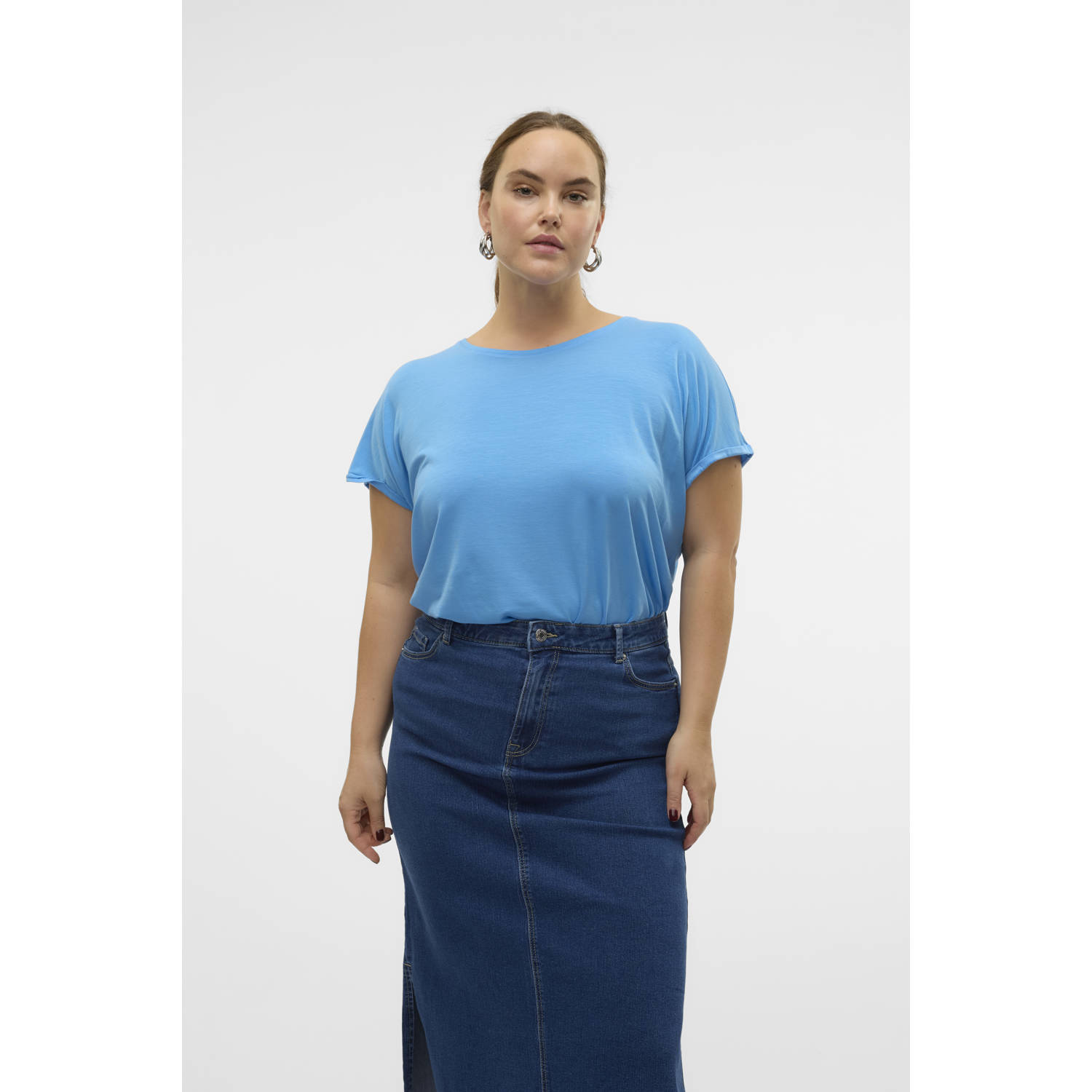 VERO MODA CURVE T-shirt VMAYA blauw