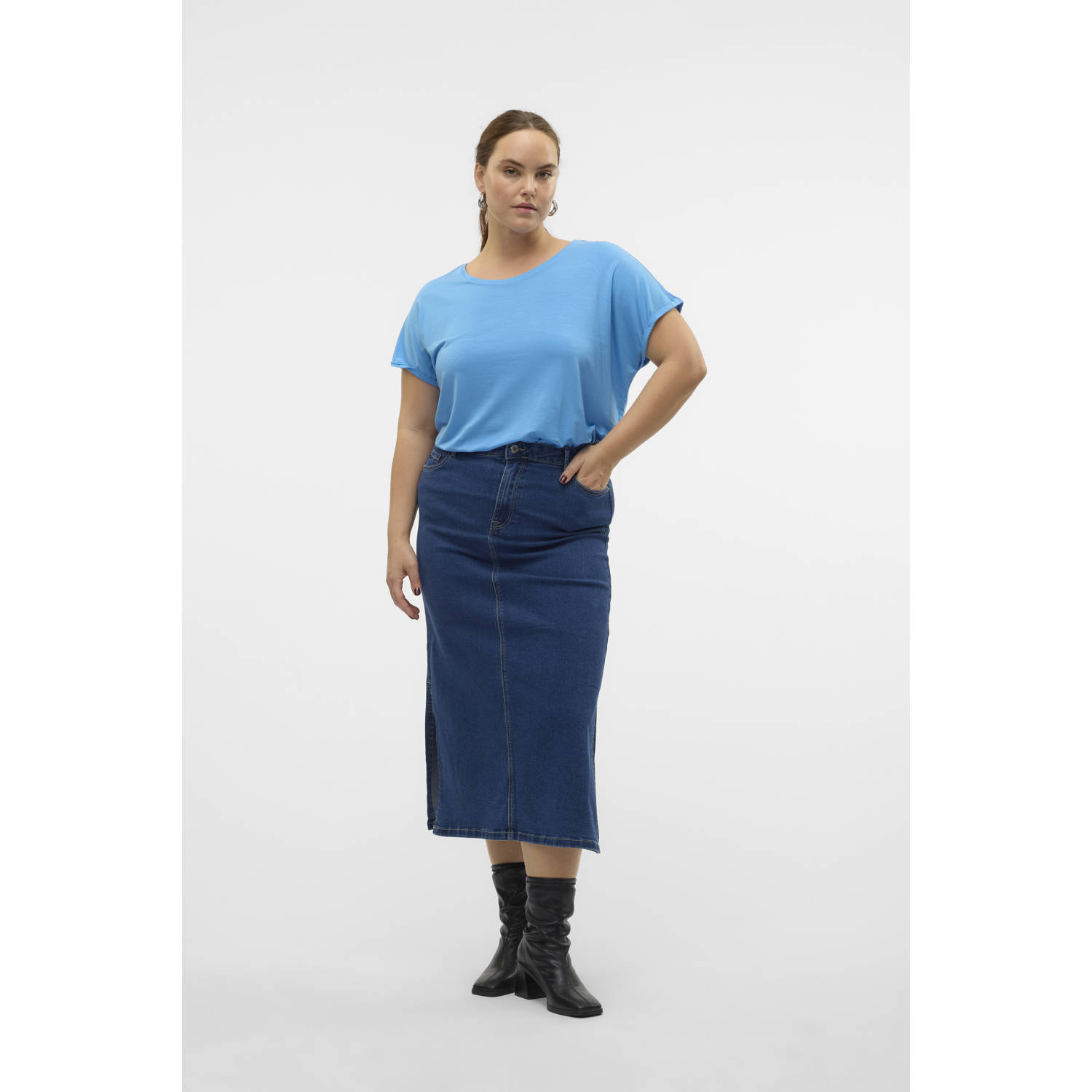 VERO MODA CURVE T-shirt VMAYA blauw