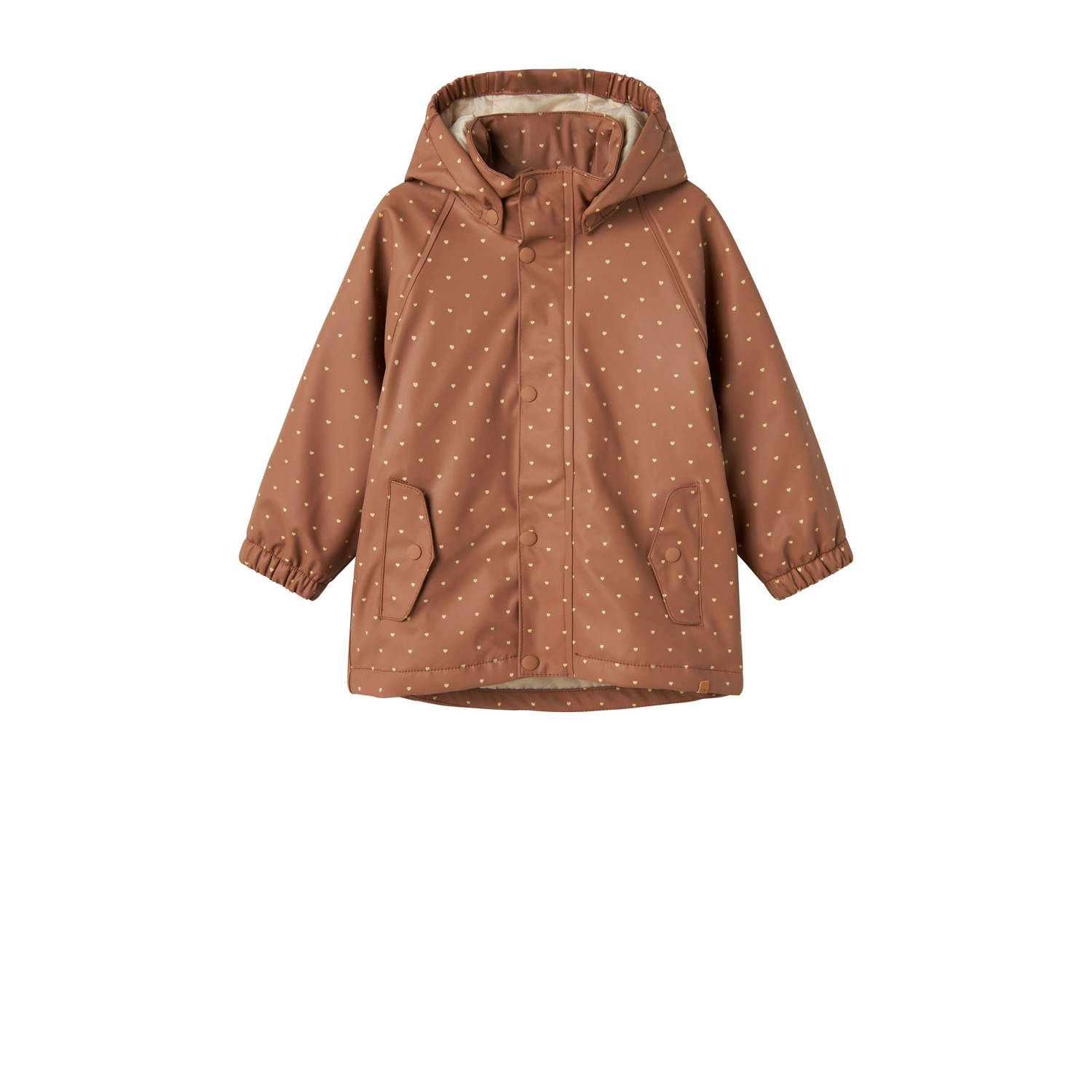 LIL' ATELIER MINI regenjas NMFLADRY10 met all over print roestbruin