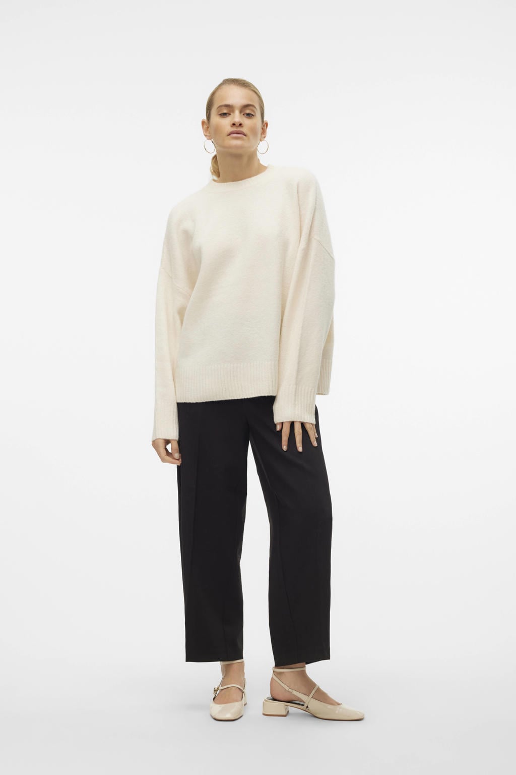 VERO MODA x Wehkamp trui ecru gebreid