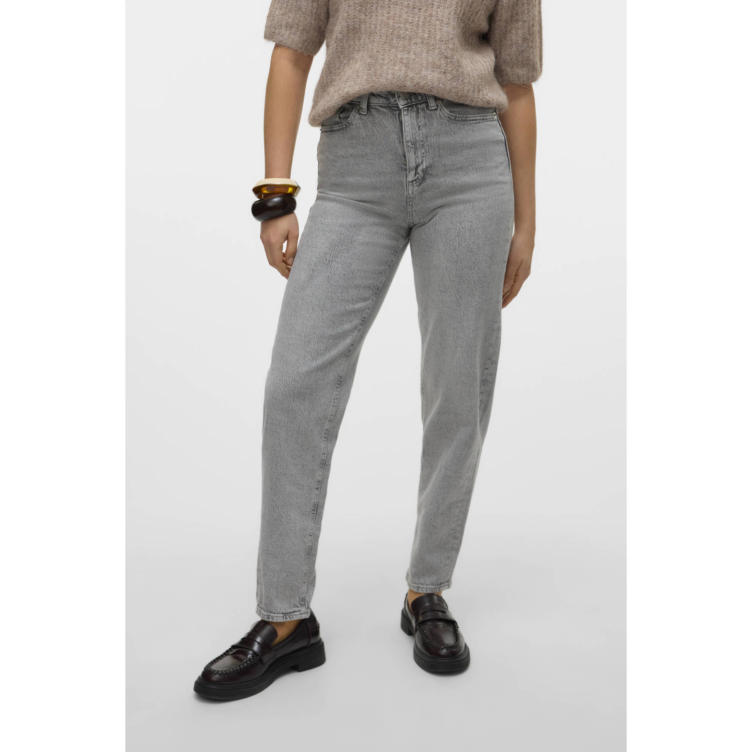 VERO MODA high waist mom jeans grey denim