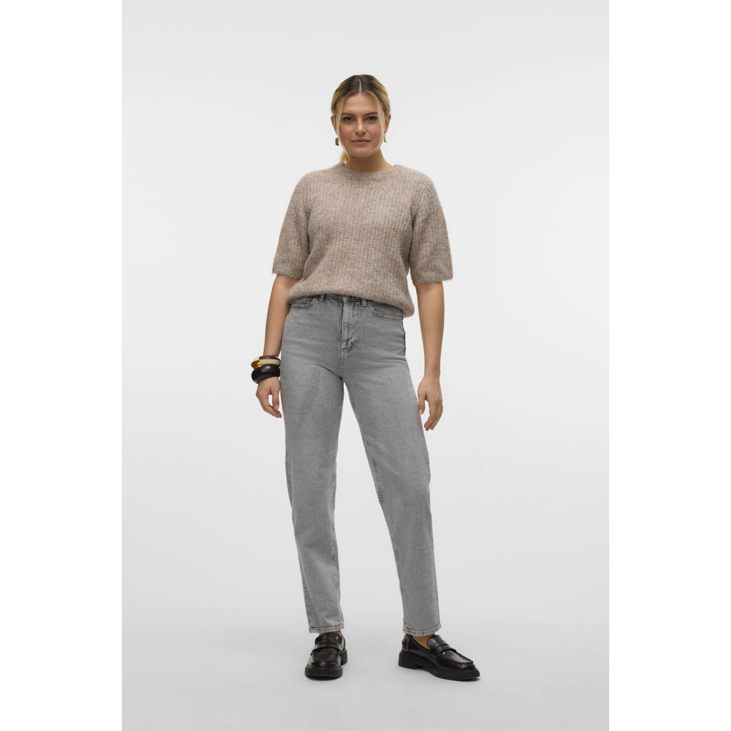 VERO MODA high waist mom jeans grey denim
