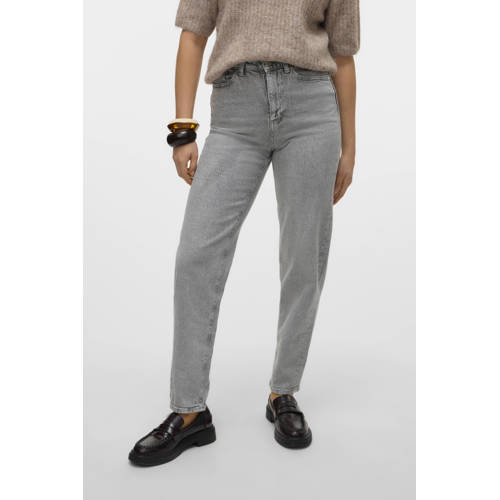 VERO MODA high waist mom jeans grey denim afbeelding