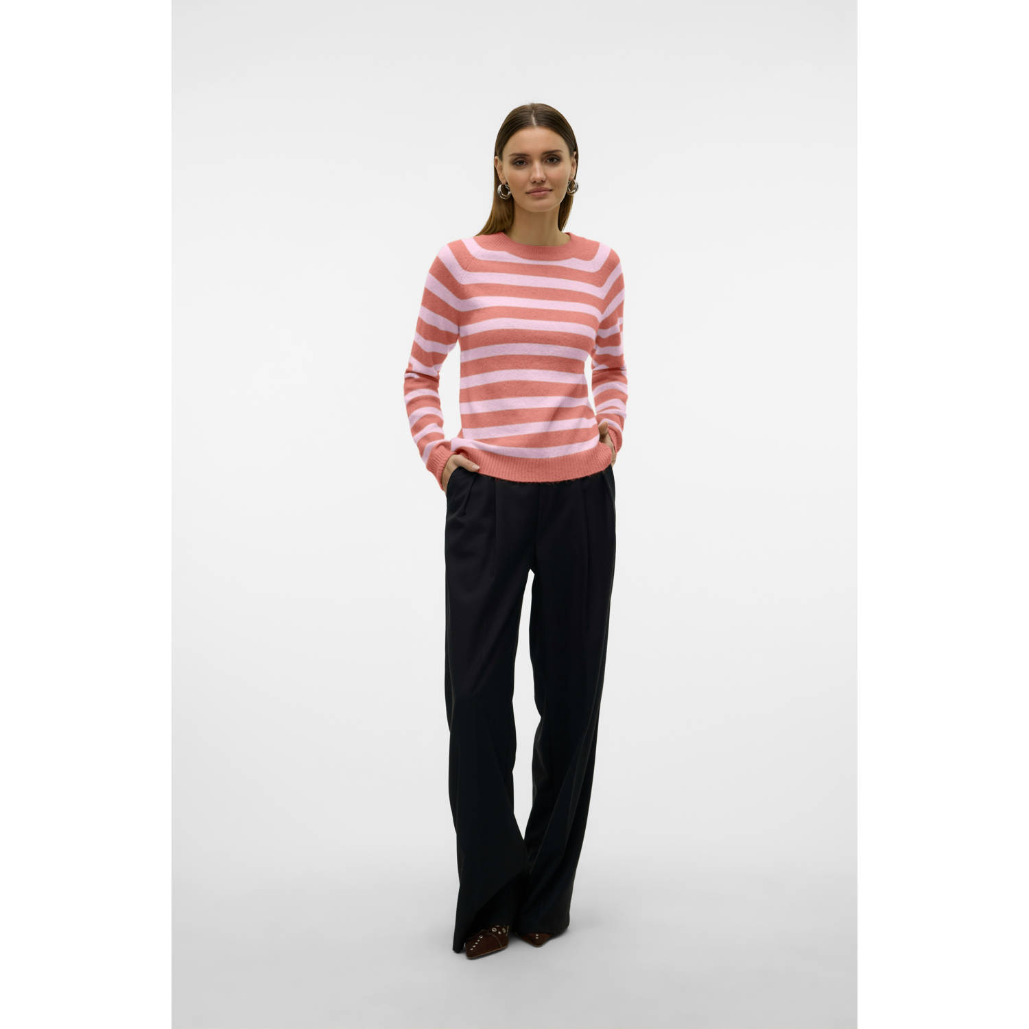 VERO MODA trui roze gebreid