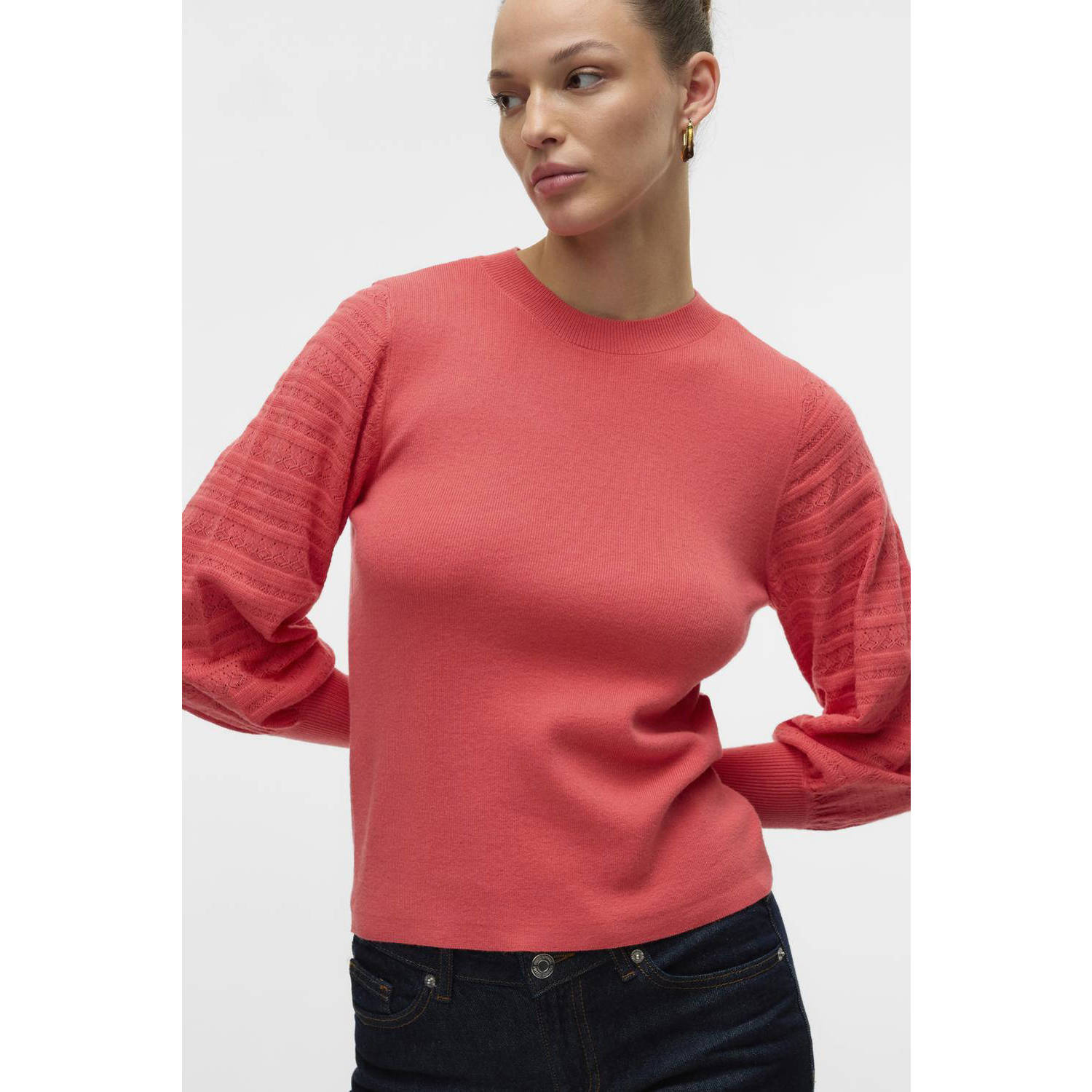 Vero Moda Gebreide trui VMHOLLYPOINTELLE LS O-NCK PULLOVE GA BOO