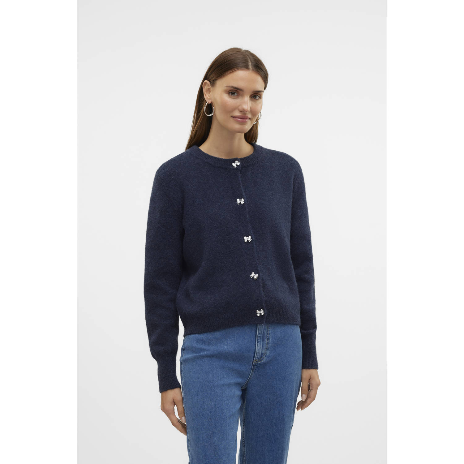 VERO MODA vest VMFIONA met wol marine