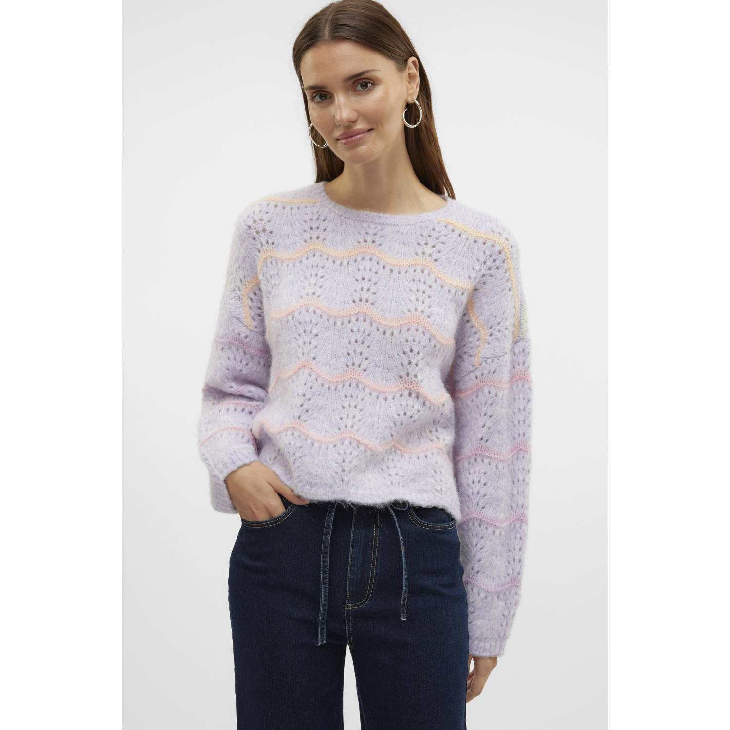VERO MODA wollen gebreide trui lila