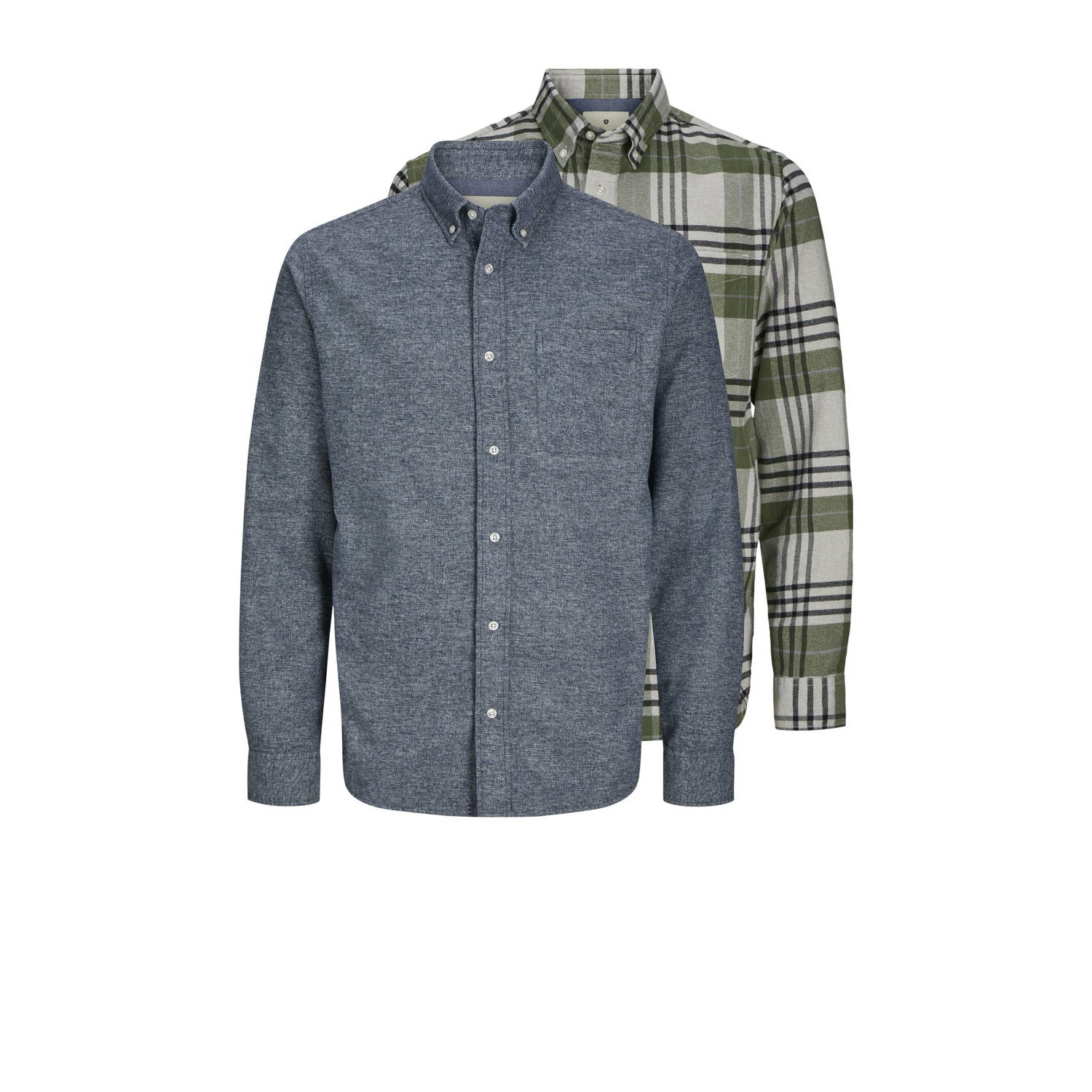 JACK & JONES PREMIUM overhemd JPRBLUNORRIS (set van 2)