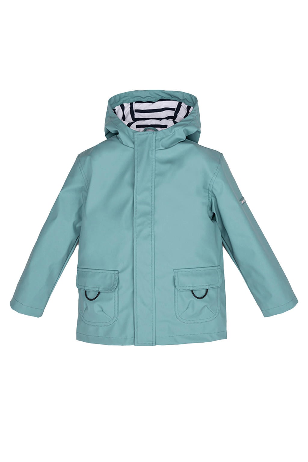 Turquoise jongens en meisjes Igor regenjas Euri van polyester met effen, lange mouwen en capuchon
