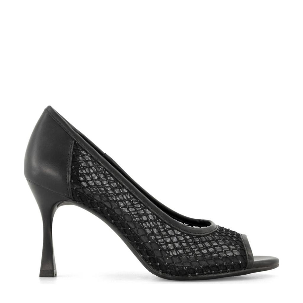 Zwarte dames Graceland pumps van textiel