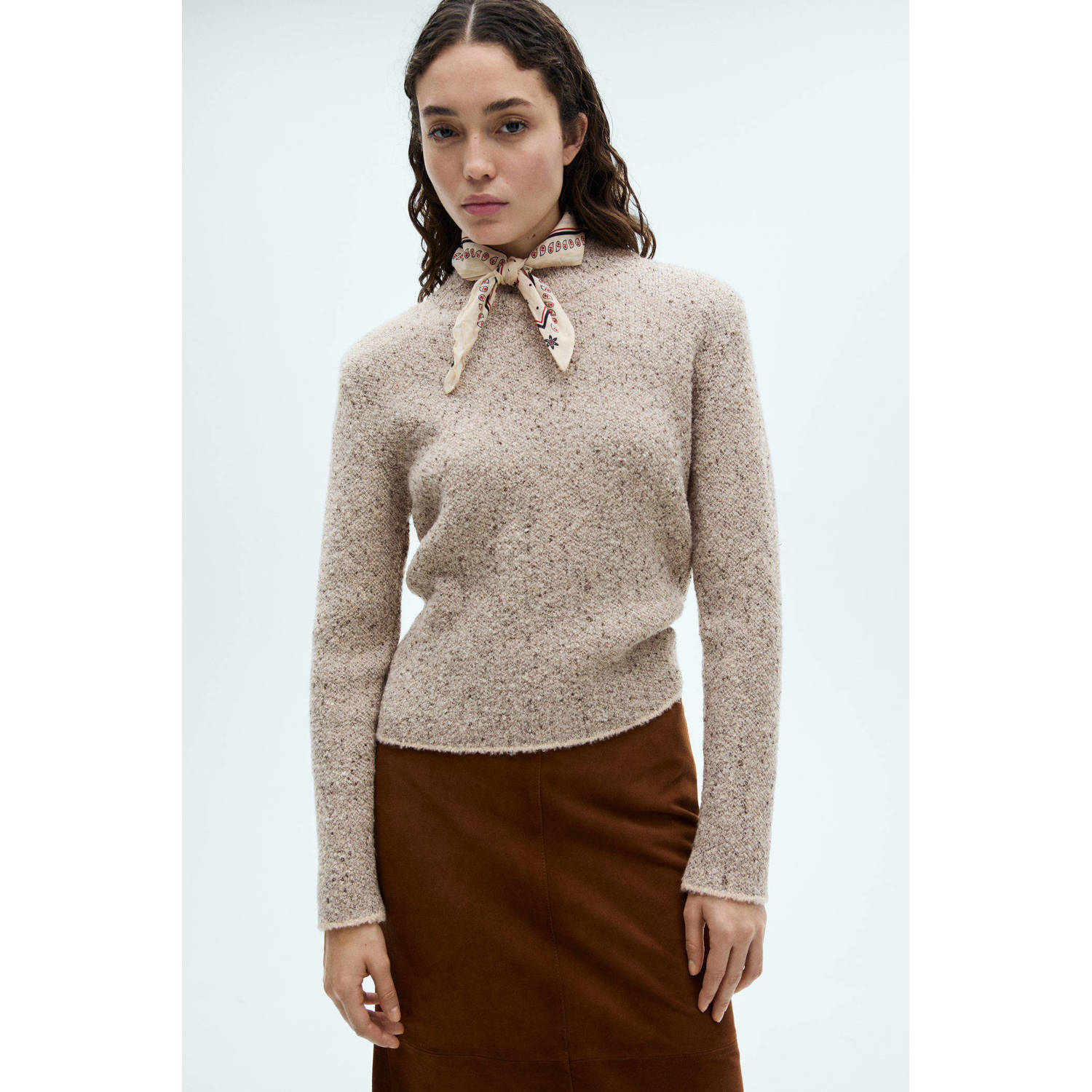 Mango gebreide trui beige