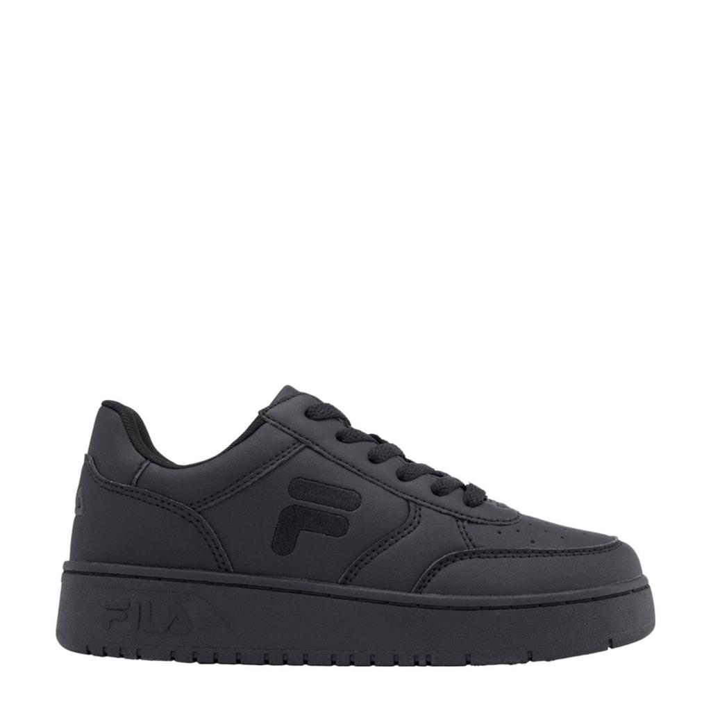 Zwarte dames Fila sneakers van imitatieleer met veters