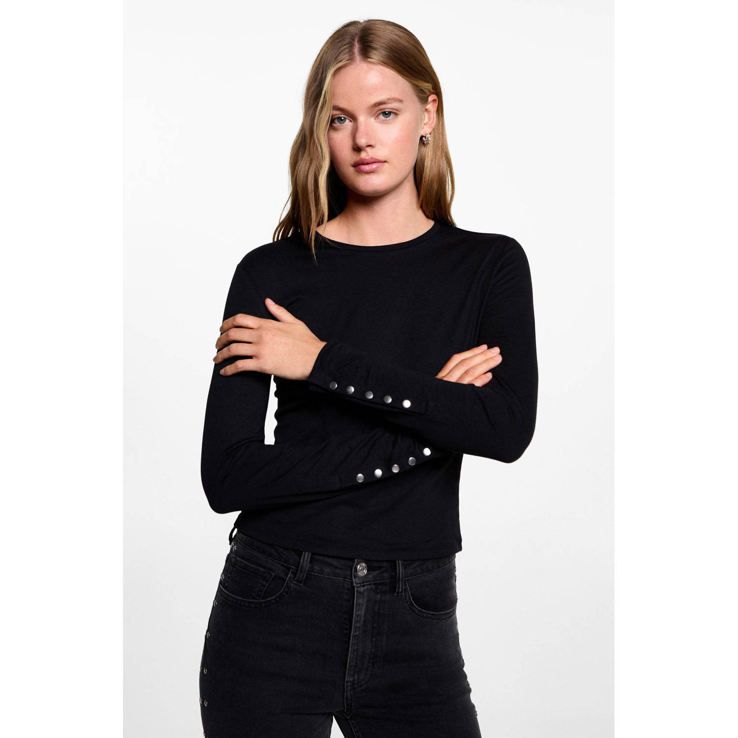 MANGO TEEN longsleeve zwart