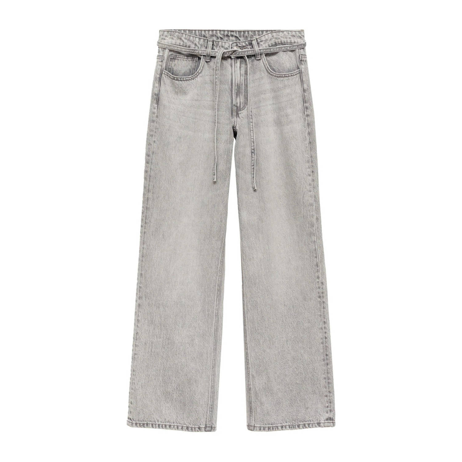 MANGO TEEN regular wide leg jeans grey denim