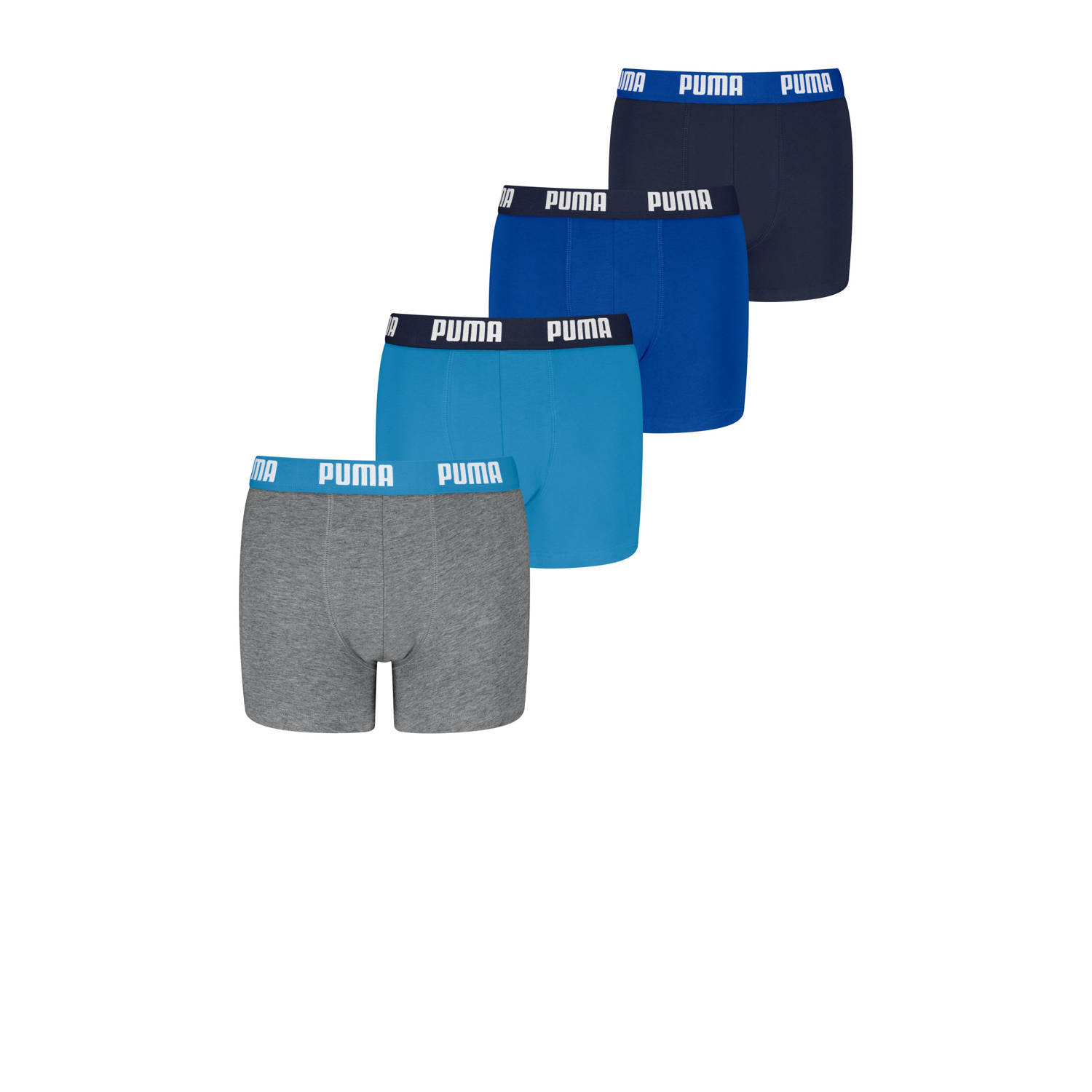 Puma boxershorts set van 4 grijs blauw