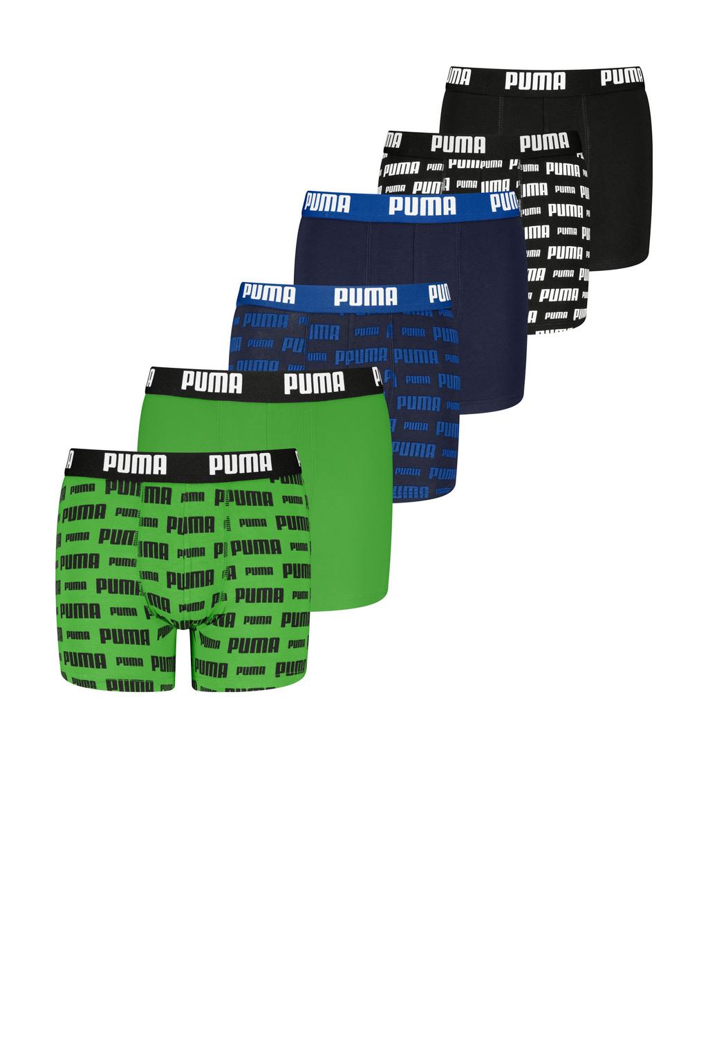 Puma boxershorts - groen/blauw/zwart (set van 6)