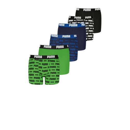 Puma boxershorts - set van 6 groen/blauw/zwart afbeelding