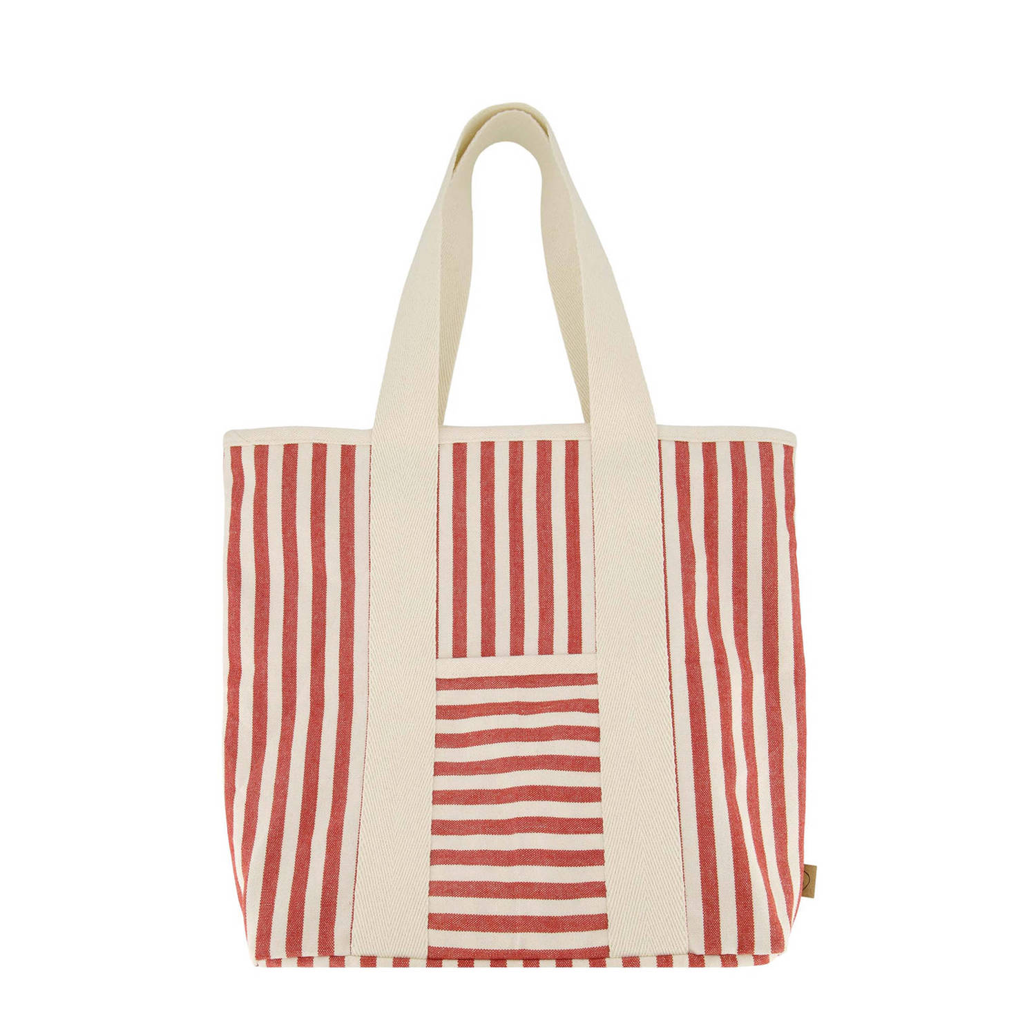 Zusss gestreepte shopper rood