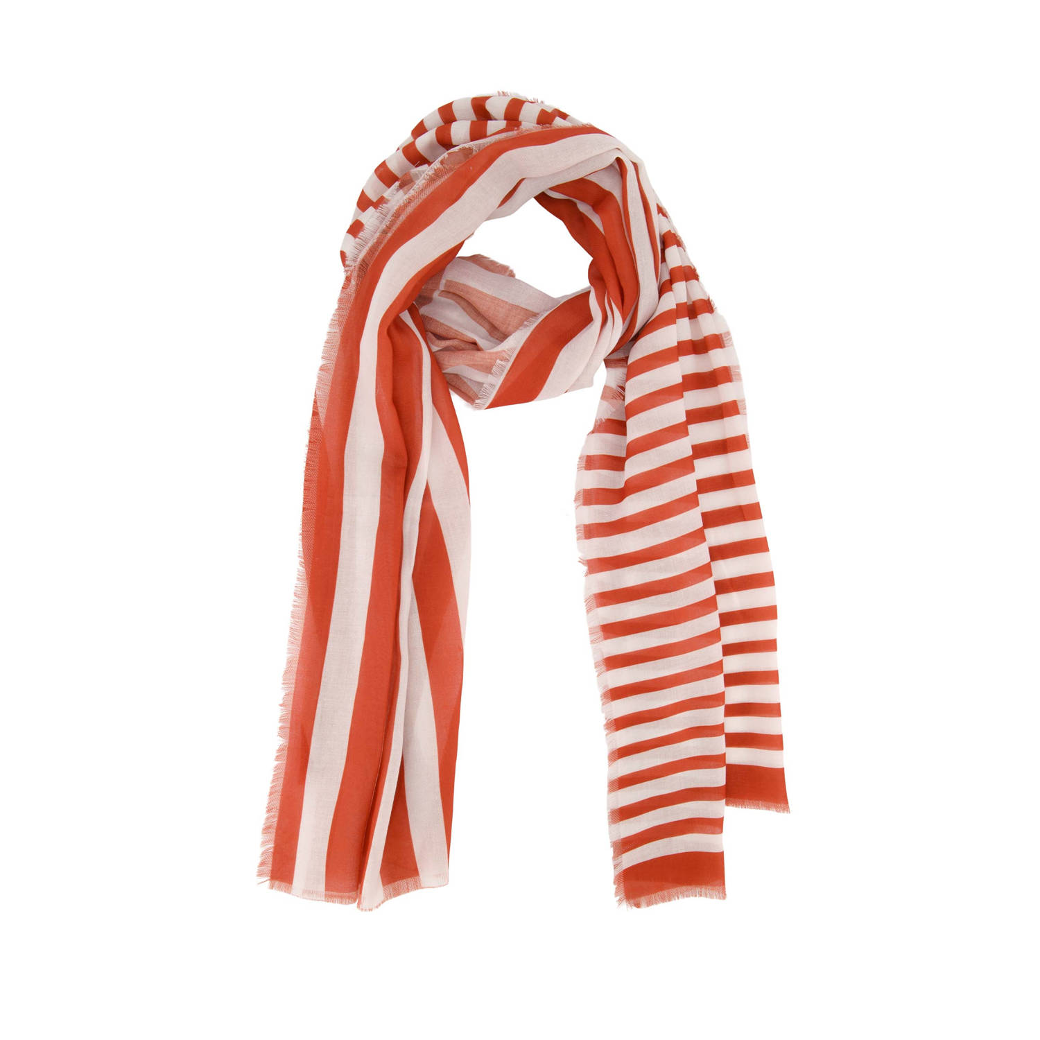 Zusss gestreepte sjaal rood