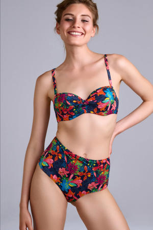high waist bikinibroekje Thalassa donkerblauw/multi