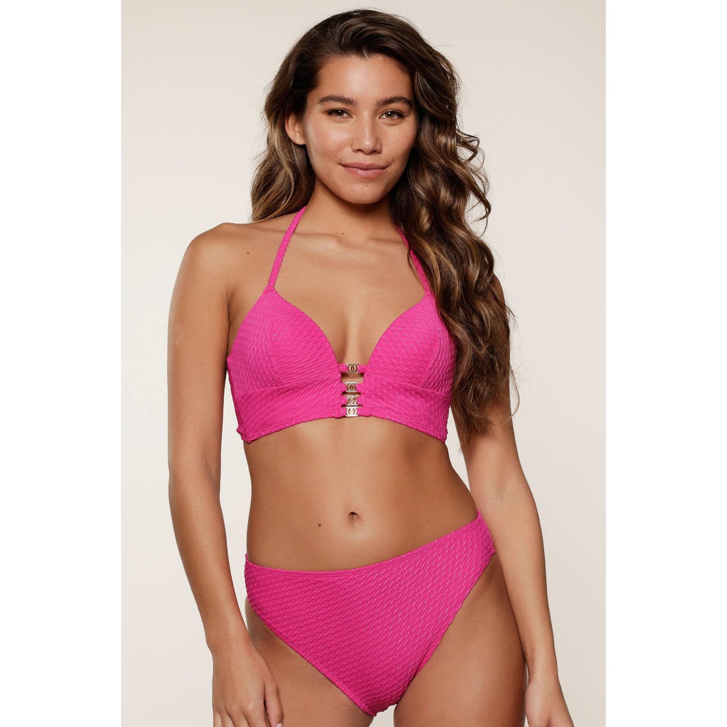 LingaDore voorgevormde halter bikini fuchsia