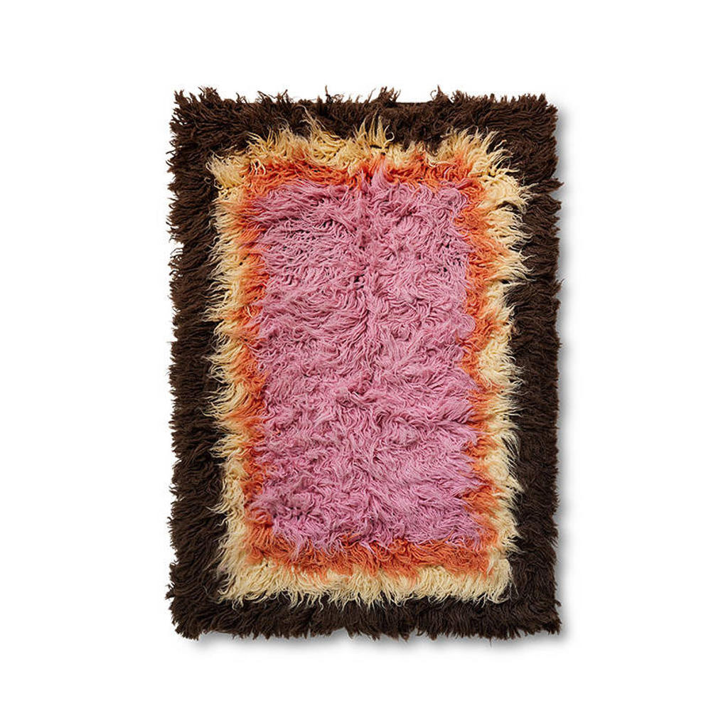 HKLIVING vloerkleed Downtown roze en bruin (180x120 cm)