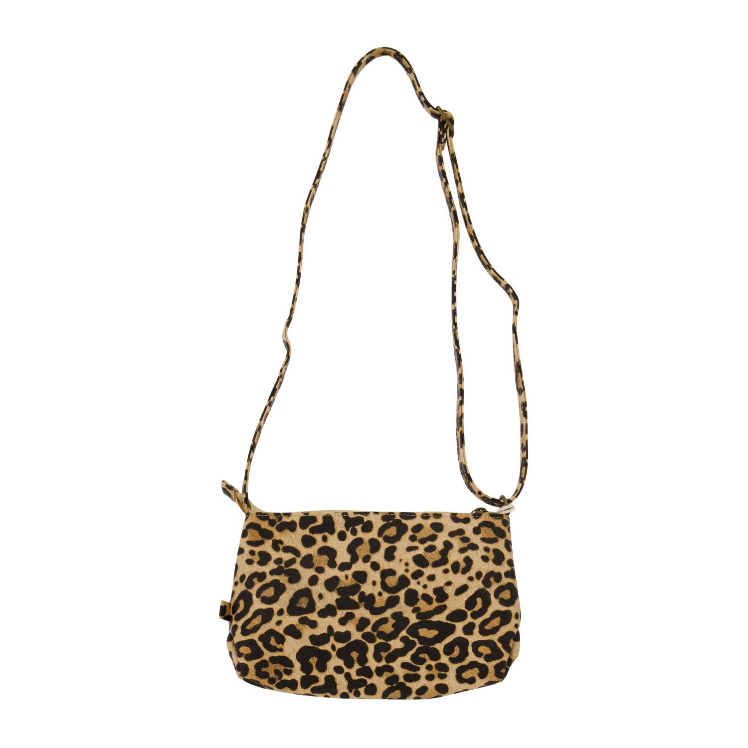 Zusss crossbody tas met panterprint bruin