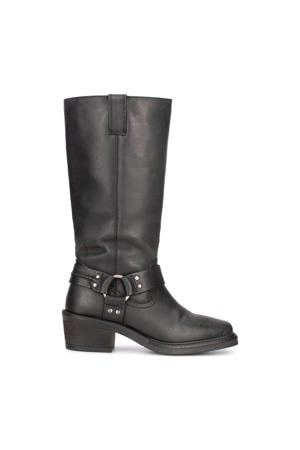 leren bikerboots zwart