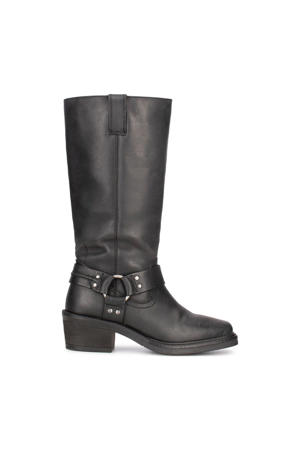 leren bikerboots zwart